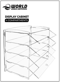 اشتري خزانة عرض من الأكريليك الشفاف بأربع طبقات وتصميم قابل للإزالة للغطاء القلاب مثالية لعرض الحلوى والمعجنات ومستحضرات التجميل والشخصيات والذكريات، مثالية للمخابز ومتاجر البقالة والمنازل. في الامارات