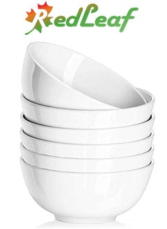 Buy 5 Inch 14 oz Ceramic Bowls - White Bowls for Cereal, Soup, Oatmeal, Rice, Pasta, Salad - Dishwasher & Microwave Safe (6pcs) in Saudi Arabia