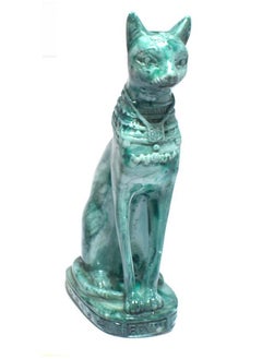 Buy pharaonic Decorative Egyptian Cat Bastet Statue ancient Egyptian souvenirs gifts handmade Home decor collectibles Sculptures  (wide - Wavy Green - 13 CM Long) in Egypt