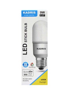 اشتري LED Stick Bulb 9W LA-2123, 6500K Cool Daylight (White), Power Saving Plastic-coated Aluminum,C220-240V 50-60HZ, E27 Base 9W=60W 950 LUMEN, ESMA Approved With One Year Warranty في الامارات