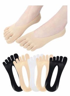 اشتري Toe Sock, 6 Pairs Full Five Finger Socks Low-cut Liner Athletic for Women Separated with Gel Tab في الامارات