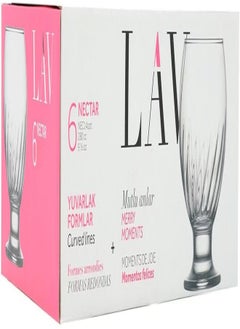 اشتري LAV NECTAR Glass /280 cc - 9.50 Oz / 6 Pcs/Elegant design, Trusted Brand, attractive shape of Water, Soft Drink, smoothies, Juices, Cocktails/High Quality Materials في مصر