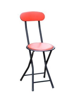 اشتري Foldable Chair with Rexin and cusion | Camping Chair | Travel Chair | Masjid Chair | Trip Chair-Red في الامارات