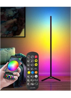 اشتري 140cm Living Room Dimmable Corner Floor Lamp Stand Tuya Smart RGB LED Mood Light for Bedroom Nordic Home Decor Interior Lighting في الامارات