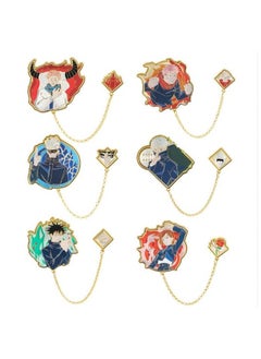 Buy 6 pcs/set Japanese Anime Jujutsu Kaisen Enamel Pin Brooches Gojo Satoru Backpack Collar Badge Lapel Pin Jewelry Friends Birthday Gifts in Saudi Arabia