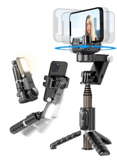 Buy Selfie Stick Gimbal Stabilizer, xQoops Light Weight Auto Balance 1-Axis Stabilizer for Smartphones with 360° Face Tracking Tiktok Vlog Youtuber Live Video Recording in Saudi Arabia