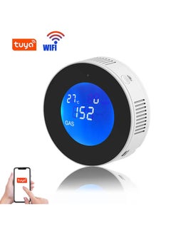 Buy Tuya WiFi Smart Natural Gas Leakage Detector Fire Security Alarm Digital LCD Temperature Display Gas Sensor for Home Kitchen in UAE