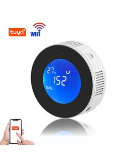 Buy Tuya WiFi Smart Natural Gas Leakage Detector Fire Security Alarm Digital LCD Temperature Display Gas Sensor for Home Kitchen in UAE