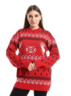 Buy Women Wool Pullover With Round Neck in Egypt
