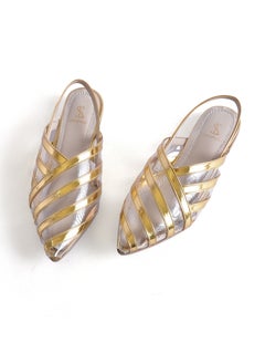 Buy Mules Flat Leather SB-11 - Gold in Egypt