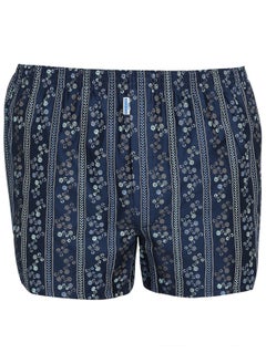 Buy BYC MEN'S PRINTED COTTON BOXER SHORTS - DARK BLUE in UAE