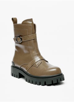 Buy Strap Detail Boots With Zip Closure By Shoexpress in UAE