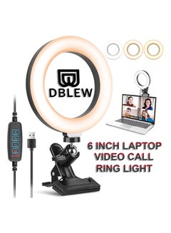 Buy 6 Inch Webcam Video Conference Lighting Kit With Clip LED Selfie Ring Light For Laptop Computer And Tablets Zoom Meetings in UAE