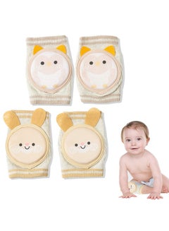 Buy Baby Knee Pads For Crawling, 2 Pairs Baby Knee Protectors Breathable Crawling Knee Pads with Sponge Pad, Anti-Slip Knee Pads Leg Warmers Protective Cover For Unisex Babies (Rabbit And Owl) in UAE