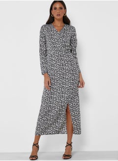 Buy Ditsy Print Slit Dress in Saudi Arabia