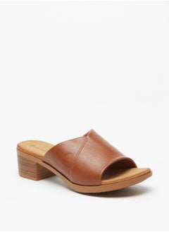 اشتري Le Confort Solid Slip-On Open Toe Sandals With Block Heels في الامارات