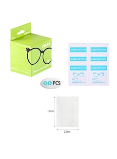 Buy Glasses cleaning wipes, glasses wipes 25 pcs, extra thick, pre-moistened and quick-drying, individually wrapped, suitable for all types of glasses and electronic screens in Saudi Arabia