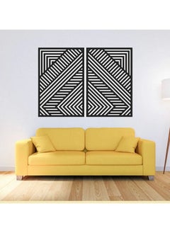 Buy Geometric wood wall art set - Set of 2 Panel Each 80x50 in Egypt