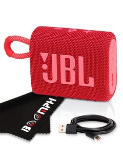 Buy On The Go Kit Jbl Go 3 Portable Bluetooth Wireless Speaker Ip67 Waterproof And Dustproof Built In Battery Red in UAE