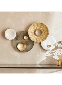 Buy Bamboo And Metal Wall Decor 43X6X67 Cm in Saudi Arabia