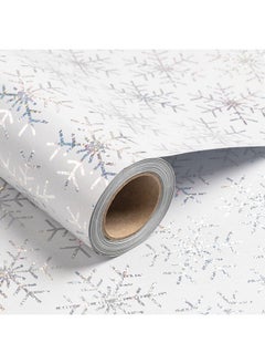 Buy Christmas Wrapping Paper, Jumbo Roll Wrapping Paper - White Shiney Snowflake Design For Holiday Gift Wrap - 24 Inches X 100 Feet in Saudi Arabia