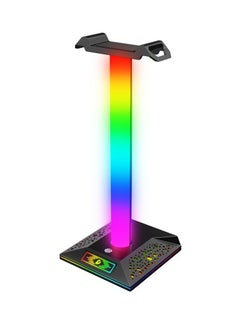 Buy EB05 Gaming Headphone Stand Holder RGB Luminous with Dual USB2.0 Port Support Charging and Data Transmission Touch Control in Saudi Arabia