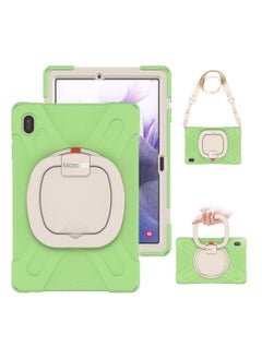 اشتري Moxedo Heavy Duty Shockproof Rugged Protective Colorful Case with 360 Rotating Kickstand and Shoulder Strap for Kids Compatible for Samsung Galaxy Tab S7 FE 12.4 (T730 / T735) - Matcha Green في الامارات