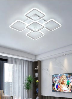 Buy Acrylic ceiling light white 4+1 head square 70W white 6500K external light 220V in UAE