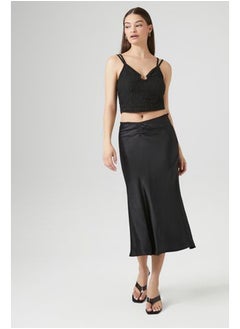 Buy Picot-Trim Satin Midi Skirt in Egypt