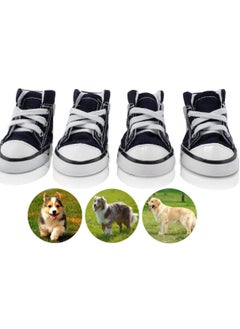 اشتري Breathable Dog Boots, Nonslip Canvas Sport Shoes, Anti-Slip Rubber Sole Dog Booties, Puppy Dog Boots & Paw Protectors for Hot Pavement,  Ourdoor Walking, Indoor Hardfloors(Blue, 4PCS) في الامارات