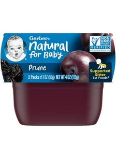 Buy Natural for Baby, 1st Foods, Prune, 2 Pack, 2 oz (56 g) Each in UAE