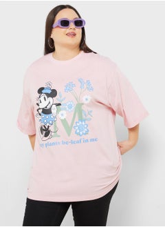 Buy Minnie Plus Size Oversize Graphic T-Shirt in UAE