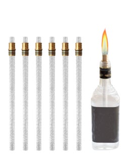 Buy 6 Pieces Bottle Lamp Wick Kerosene Wick for Ceramic Holders Torch Bottle Oil Candle Lamp Replacement Wick Fiberglass Wicks with Brass Holders (13.8 Inch Bottle not Included) in Saudi Arabia