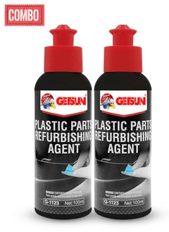 Buy Combo - Buy 2PC Plastic Parts Polish Refurbishing Agent for Car Exterior, Restores Faded Plastic Trim, Bumpers, and More - 100ml Bottle, Easy Application for Long-lasting Shine G-1123 in Saudi Arabia