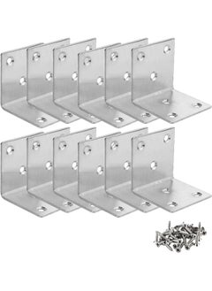 Buy 12pcs Corner Angle Connecting Bracket Brace Plates with Screws, Timber Joining Fixing Repair L Connector for Shelf Furniture Chair Table Cabinet Bed (41x41x39mm) in UAE