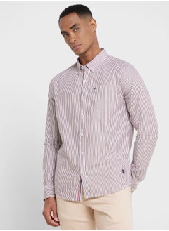 اشتري Thomas Scott Men Modern Slim Fit Striped Casual Cotton Shirt في السعودية