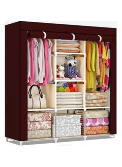 Buy Portable Wardrobe Storage Closet And Clothes Organizer wine red color in UAE