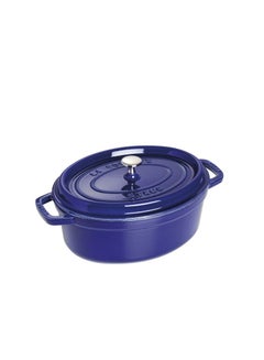 Buy STAUB Cast iron 29cm Oval Cocotte Dark Blue in UAE