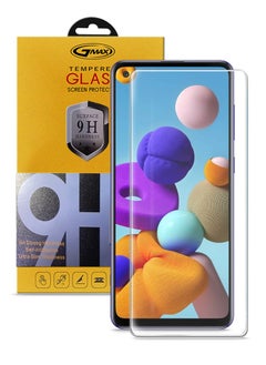 اشتري 9H Ultra HD Curved Edges Case Friendly Full Glue Tempered Glass Screen Protector For Samsung Galaxy A21s Clear في السعودية