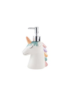 Buy Unicorn Ceramic Soap Dispenser 11X6.5X18Cm - Pink in UAE