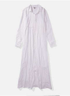 اشتري AE Long-Sleeve Midi Shirt Dress في مصر