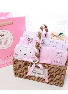 Buy 11 Piece Set - Quality Newborn Gift Box Set Made Of Pure Cotton Newborn Baby Gift Box in UAE