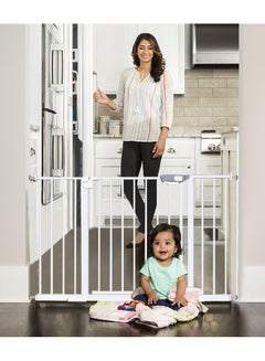Buy Auto Close Safety Baby Gate,Adjustable Width Stairway Guard Rail Child Safety Gate,Expandable Baby Pet Safety Gate,The Maximum Suitable Width is 94 cm,Including 10 cm Extension Rack (Size:85-94cm) in Saudi Arabia