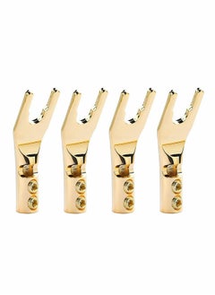 Buy Gold Plated Y Spade Plug Speaker Cable Connectors 45 Degree Fork Adapter Connector for Wire DIY Screw Locking Speaker Wire Right Angle Spade Fork and Binding Post Connector Gold in Saudi Arabia