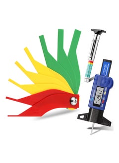 اشتري 3 Pieces Brake Lining Thickness Gauge Car Automotive Brake Pad Measure Ruler Tool Digital Tire Tread Depth Gauge Coded Tire Tread Depth Gauge Ruler for Motorcycle, Car, Truck and Bus في السعودية