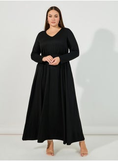 Buy Plus Size Crochet Back Detail A-Line Maxi Dress in Saudi Arabia