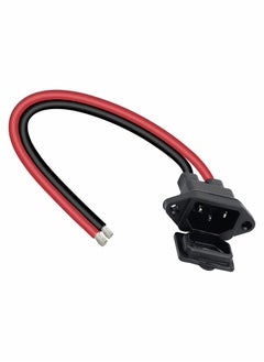 اشتري IEC 320 C14 Male 3 Pins Mount 10AWG AC Power DIY Waterproog Dustproof Inlet Socket Cable and 2 Untreated Wiring Stripped for Car Home Appliances Computer 28CM في السعودية