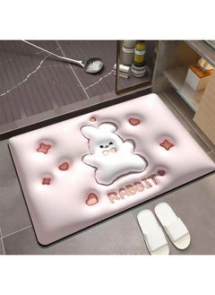 اشتري 3D Flower Bathroom Mat Shower Entrance Carpet Bathmat Rug Absorbent Floor Quick Dry Non-Slip Mat في الامارات