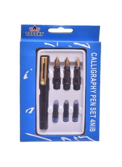 Buy Arabic Ink Calligraphy Pen Set with 3 Pin - Black in Egypt