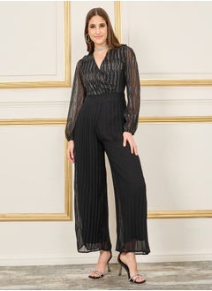 Buy Embellished Pleated Wide Leg Jumpsuit in Saudi Arabia